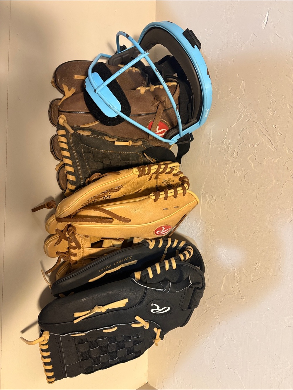 Rawlings Kids Baseball Glove Bundle with Blue Catcher's Mask
